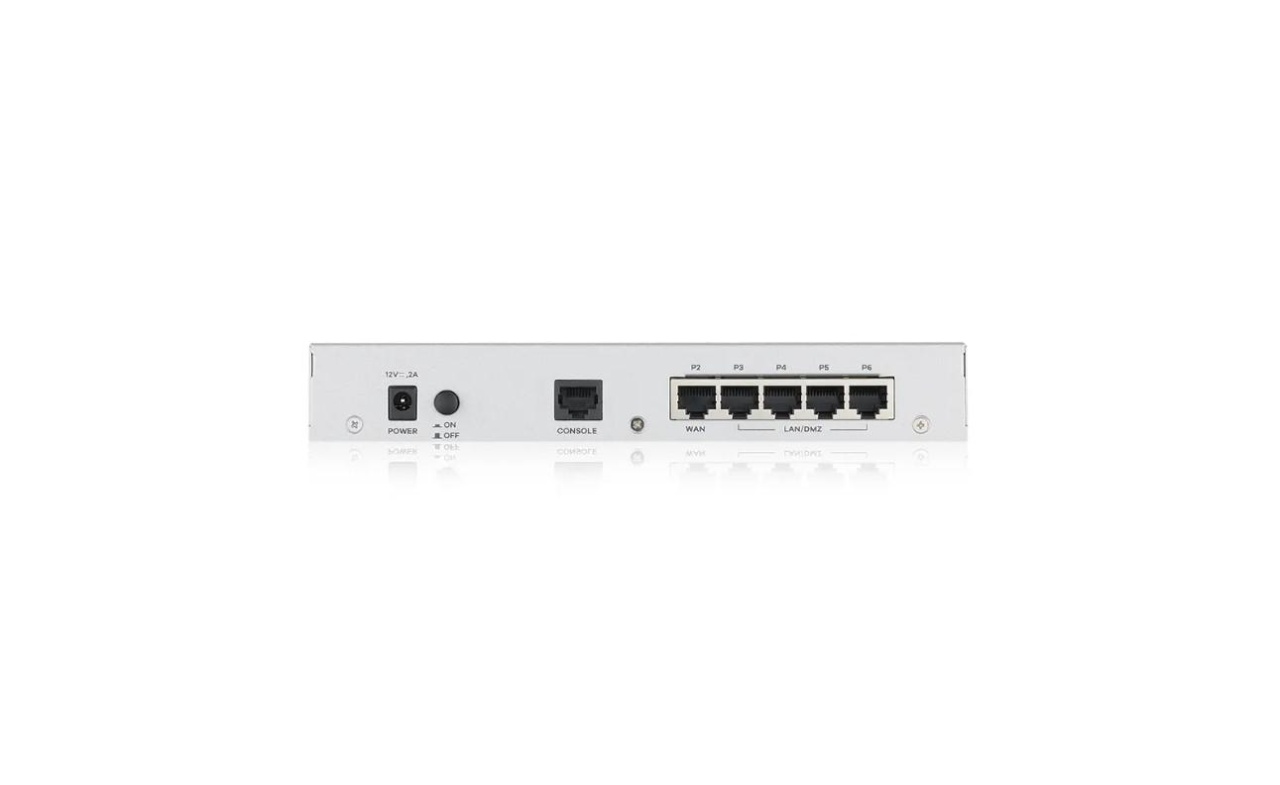 Zyxel USGFLEX100 Security Gateway V2 bundle, 10/100/1000 Mbps RJ-45 ports, 4 x LAN/DMZ 1 x WAN,1x USB 3.0, 900Mbps, 12V DC, 2A max, VPN IKEv2, IPSec, SSL, L2TP/IPSec. - 1 | YEO