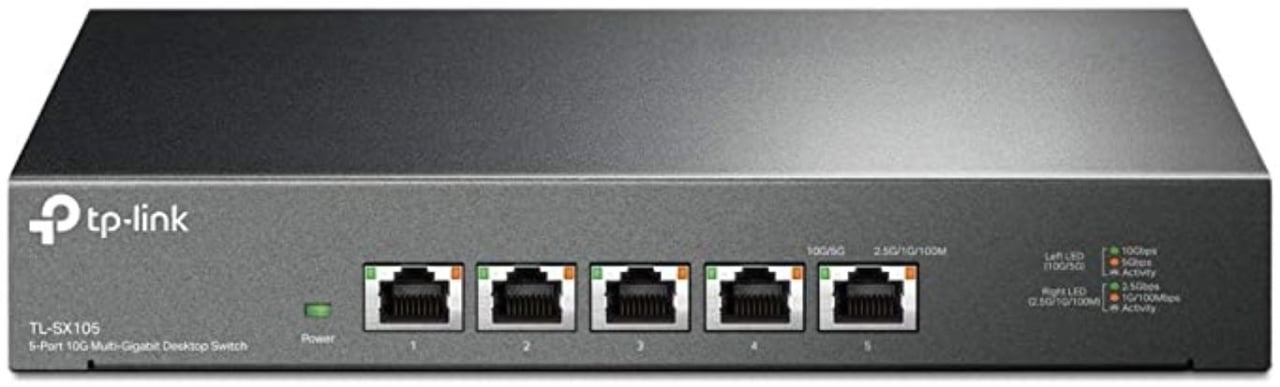 5-Port 10G Multi-Gigabit Desktop Switch PORT: 5× 10G RJ45 Ports SPEC: Desktop Steel Case FEATURE: Plug and Play