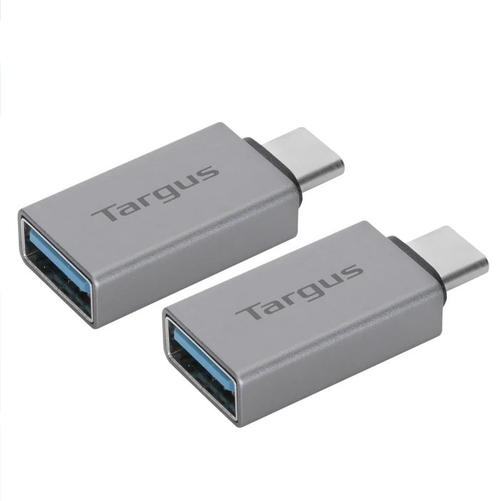 Adaptor Targus USB-C la USB-A, compatibil cu toate device-urile cu interfata USB-C, greutate 0.01 kg, pachetul include 2 bucati, argintiu