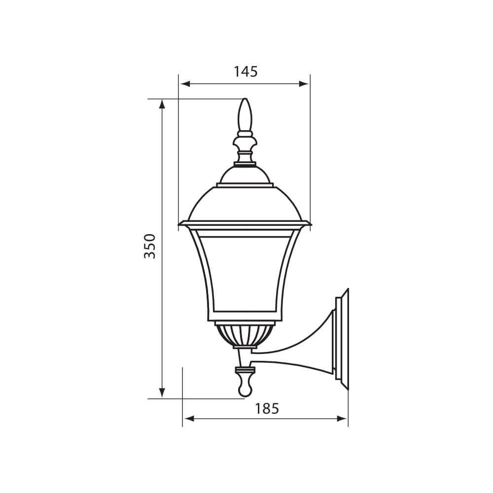 Aplica tip felinar Vivalux SOFIA UP, E27, max 1x60W, IP44, 185x145x350mm, Argintiu, bec neinclus - 1 | YEO