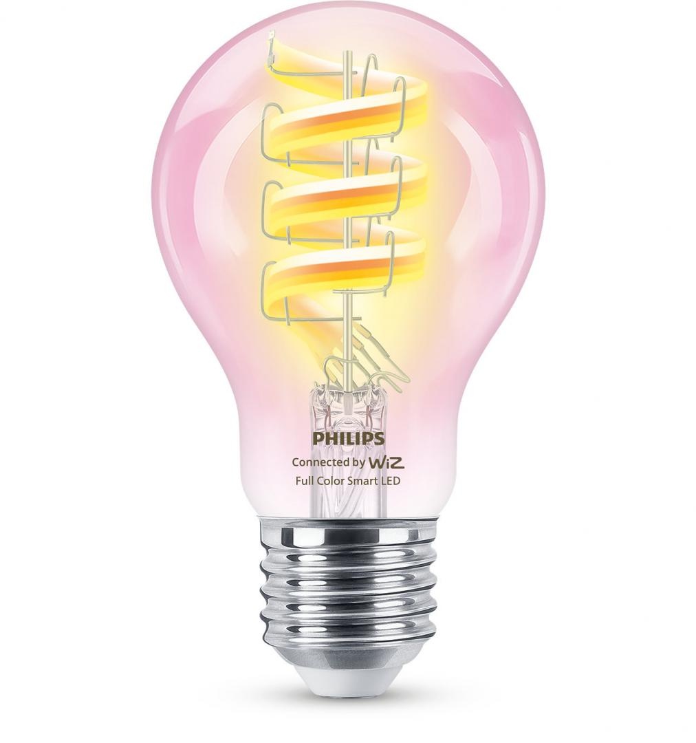 Bec LED RGB inteligent Philips Filament Bulb A60, Wi-Fi, E27, 6.3W(40W) ,470 lm, lumina alba si color (2200-6500K) - 1 | YEO