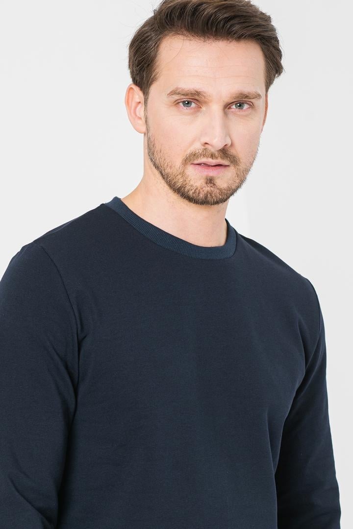 Bluza casual bărbați navy din bumbac - stil și confort | Pegas - 3 | YEO