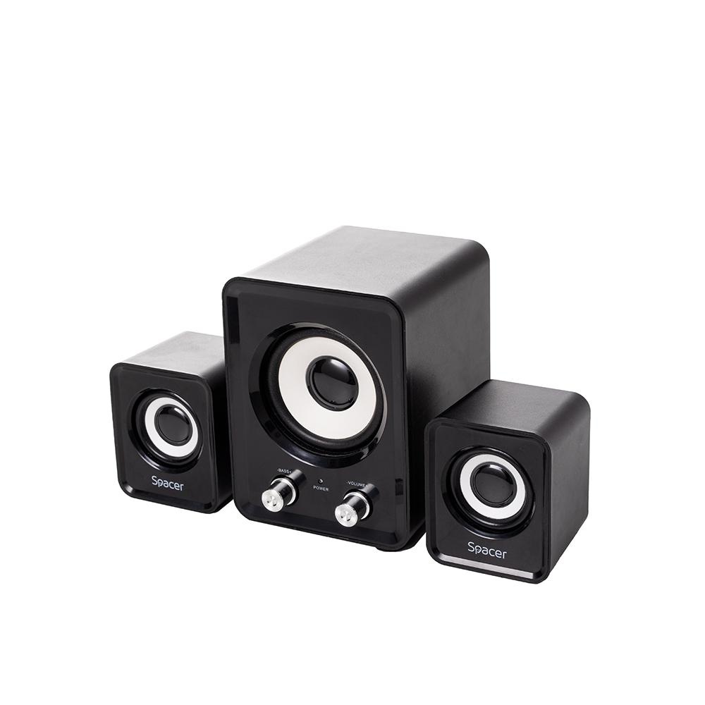 Boxe Spacer 2.1 SPB-807-BK 11W – Sistem Audio Compact cu Subwoofer și Control Bass