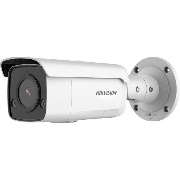 Camera supraveghere Hikvision IP Bullet DS-2CD2T46G2-ISU/SL(2.8mm)(C); 4MP, low-light powered by Darkfighter, Acusens deep learning algorithms- filtrarea alarmelor false dupa corpul uman si masini, alarma audio si luminoasa, comunicare audio