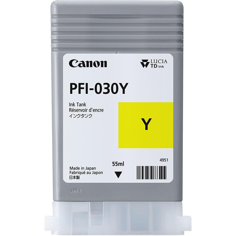 Cartus cerneala Canon PFI-030Y, yellow, capacitate 55ml, pentru Canon imagePROGRAF TA-20, imagePROGRAF TA-30.