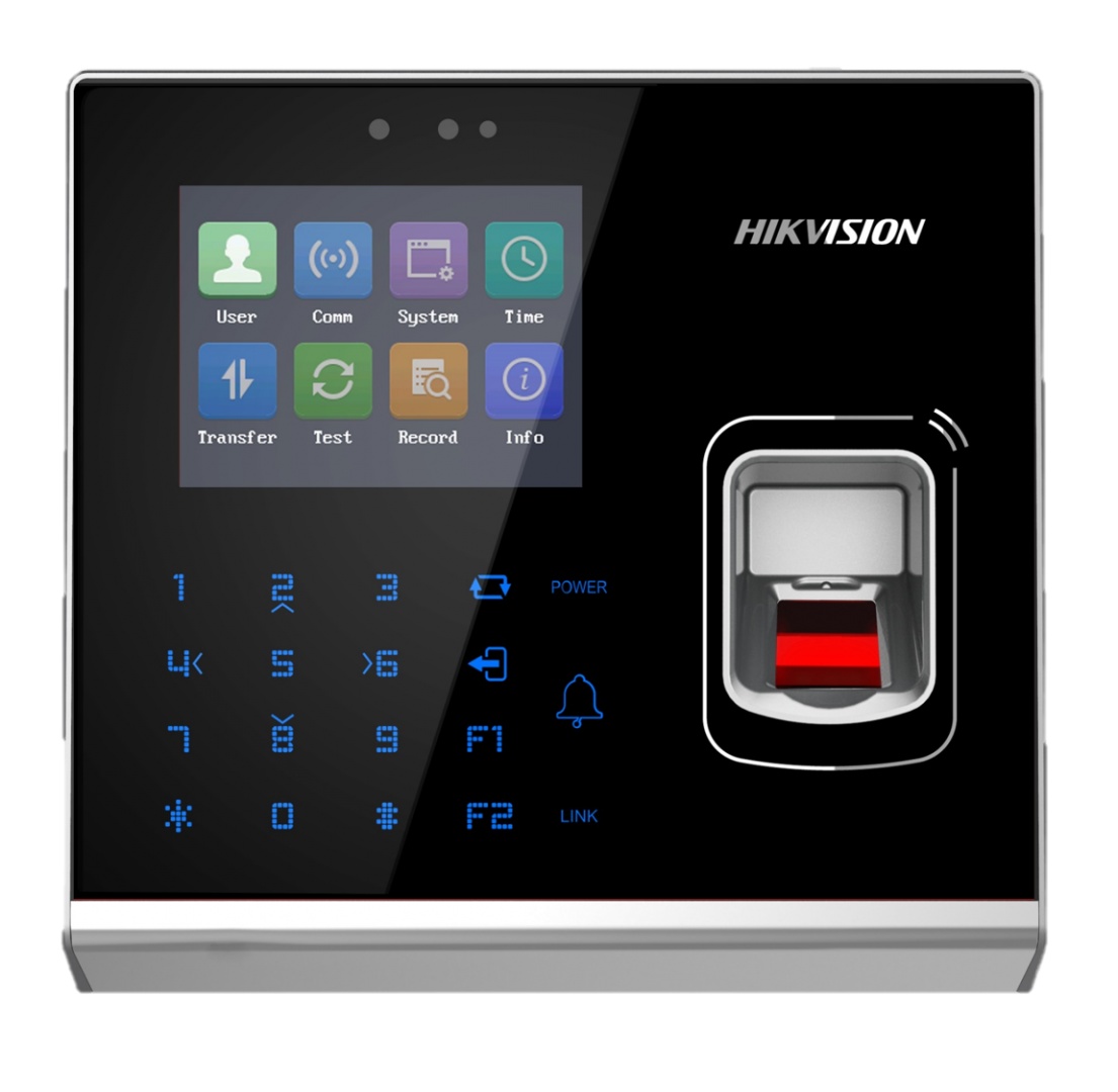 Cititor control access standalone cu cititor de amprenta Hikvision Pro Series DS-K1T201AMF, capacitate amprente: 5000, capacitate carduri Mifare: 100000, capacitate evenimente: 300000, distanta citire card: 0 la 5 cm suporta RS-485 and Wiegand (26/34),