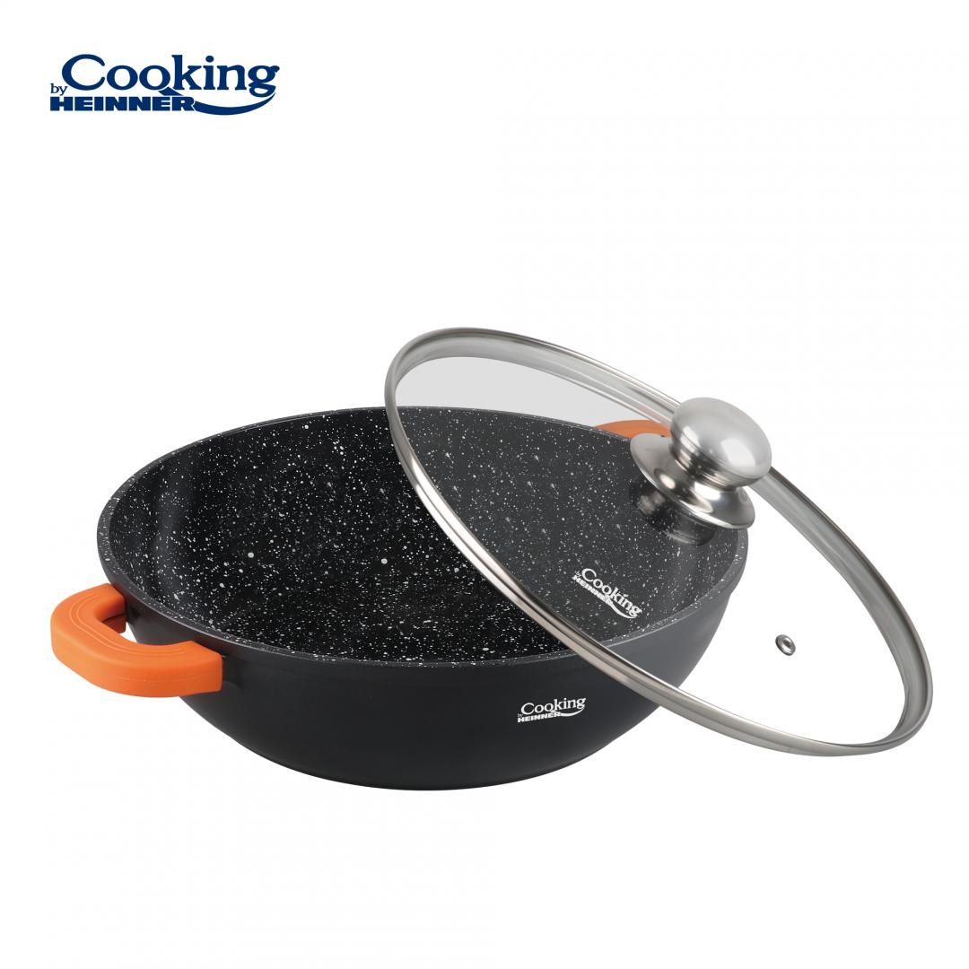 CRATITA ALUMINIU+CAPAC 28X8 CM,4.1L, DARK LINE, COOKING BY HEINNER - 1 | YEO