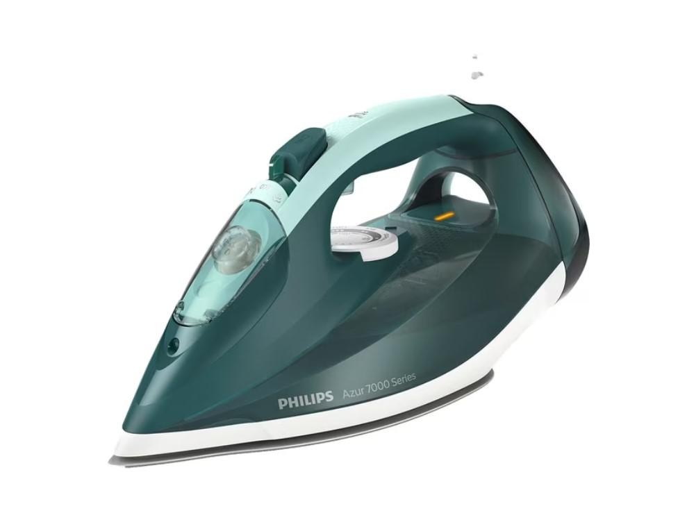 Fier de Calcat PHILIPS Seria 7000 DST7031/70, 2800W, 250g/min, 300ml, Talpa SteamGlide Plus, Verde-Alb