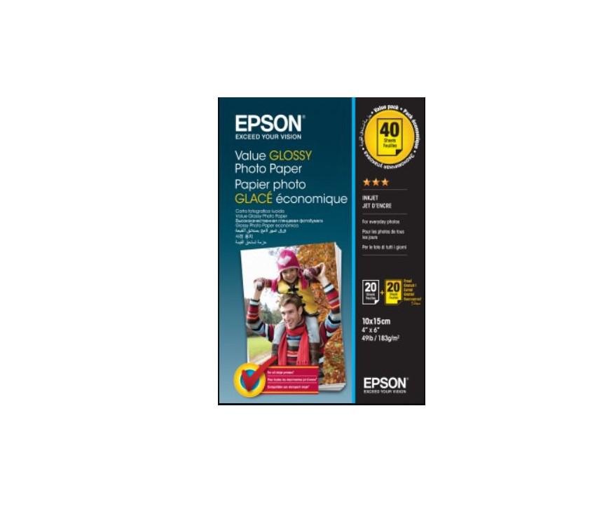 Hartie foto Epson S400044, dimensiune 10x15cm, 40 coli, tip glossy, greutate 183g/m2