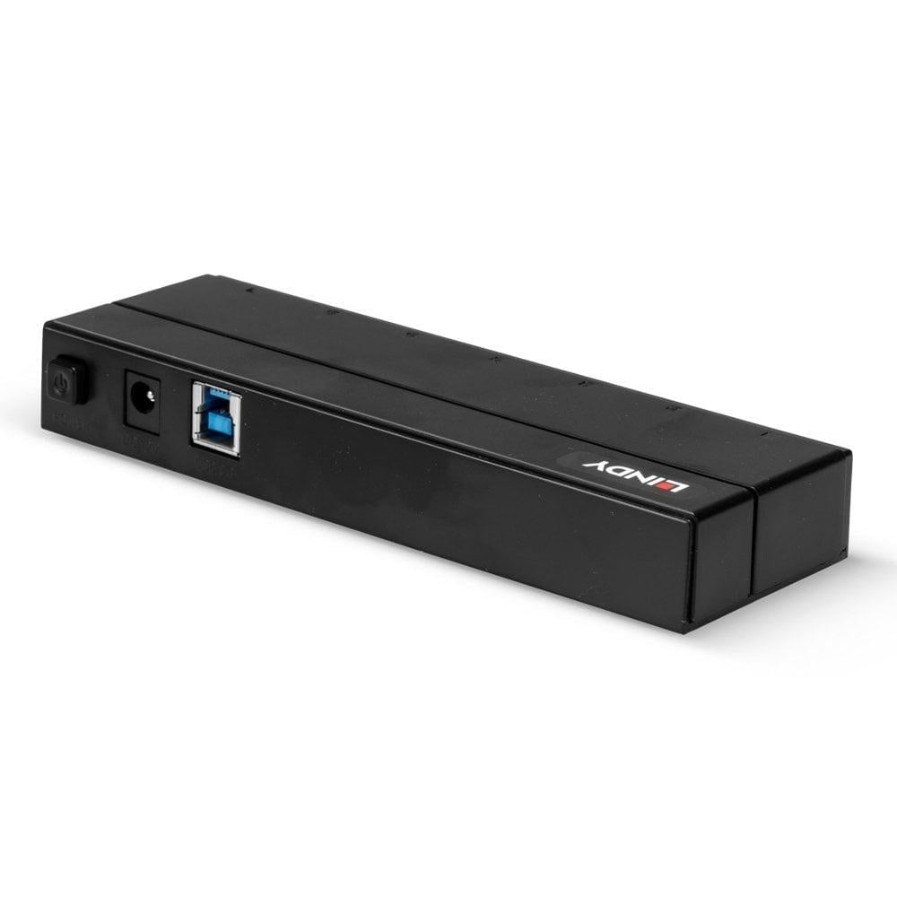 Hub USB Lindy LY-43228, 7 Port, USB 3.1, negru - 1 | YEO