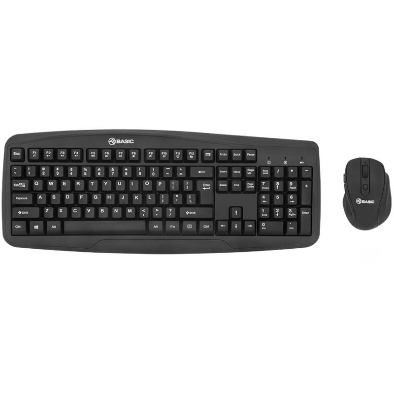 Kit Tellur tastatură și mouse fără fir, tip tastatura SUA, 105 taste, rezolutie mouse 800/1200/1600 DPI reglabil, negru