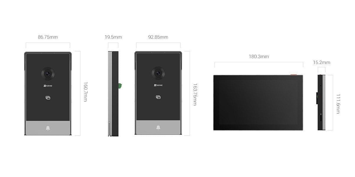 Kit Videointerfon Inteligent EZVIZ HP5 - Cameră 2MP, Monitor Tactil 7