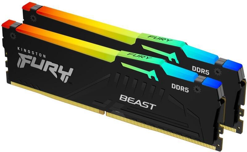 Memorie RAM Kingston FURY Beast RGB 64GB DDR5 6000MHz CL30 Dual Channel Kit - 1 | YEO