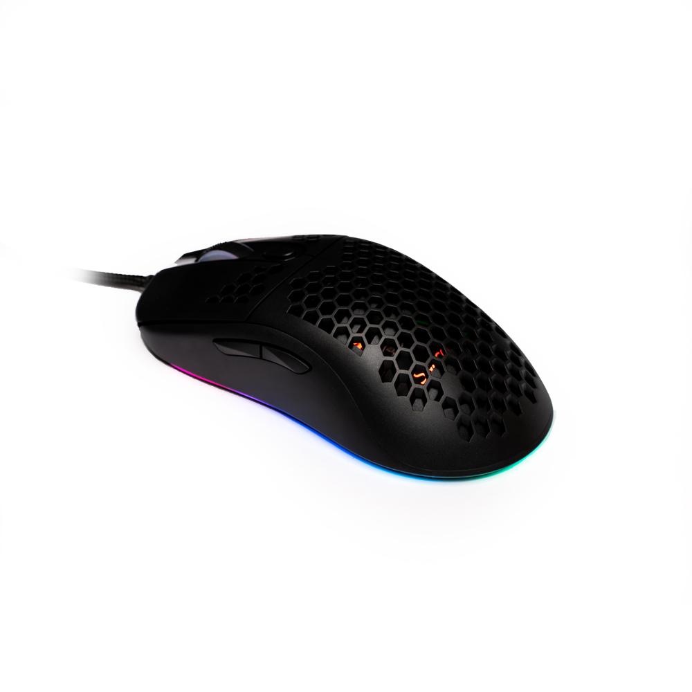 MOUSE Spacer Gaming SPGM-ALIEN-LIGHT, cu fir, USB, optic, 6.400 dpi, butoane/scroll 6/1, iluminare RGB, negru