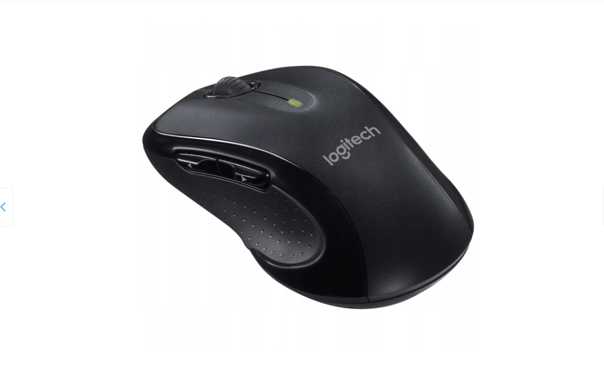 Mouse wireless Logitech M510, rezolutie maxima 1000 DPI, tehnologie laser, dimensiuni 120 x 65 x 41 mm, negru