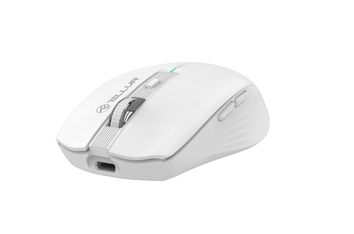 Mouse wireless Tellur Silent Click, interfata USB, rezolutie 1600 DPI, 6 butoane, alb - 1 | YEO