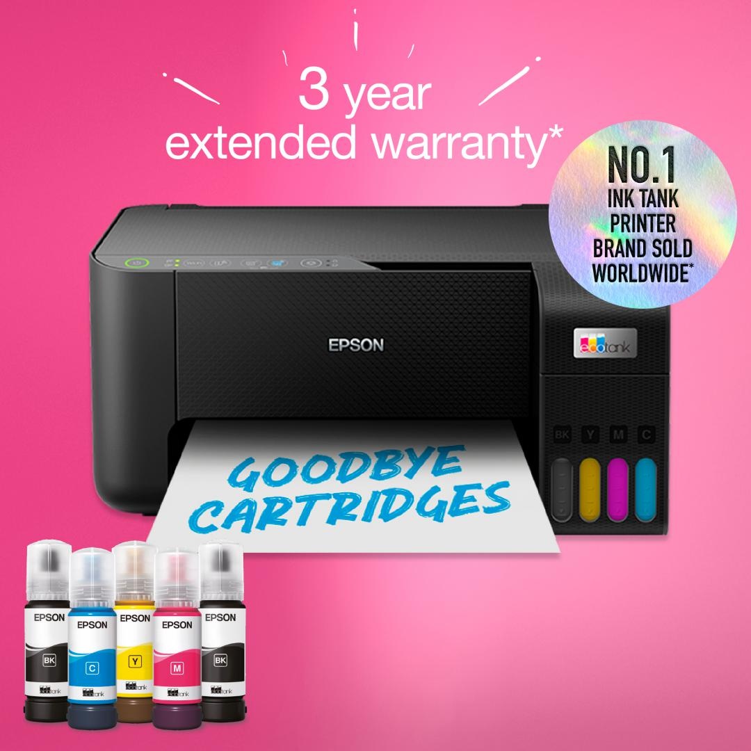 Multifunctional inkjet color Epson EcoTank CISS L3270, dimensiune A4 (Printare,Copiere, Scanare), printare borderless, viteza 33ppm alb- negru, 15ppm color, rezolutie 5760x1440 dpi, alimentare hartie 100 coli, scanner CIS rezolutie 1.200 x 2.400 DPI, - 2 | YEO