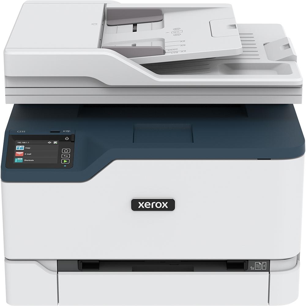 Multifunctional laser color Xerox C235V_DNI, Print/Copy/Scan/Fax, Dimensiune A4, Viteza: 22 ppm, Rezolutie Imprimare 600 x 600 dpi, calitate culoare de 4800,Copiere 600 x 600 dpi, Procesor 1 GHz Dual Core, Memorie 256 MB, Limbaje imprimate PCL® 5/6,