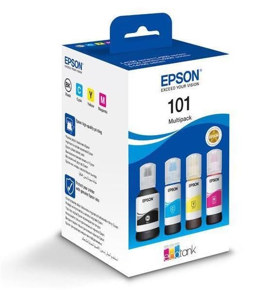 Pachet cartuse cerneala Epson 101 ECOTANK , BKCMY, capacitate 127ML BK, 70ml / culoare, pentru L6170, L4160, L4150, L6190