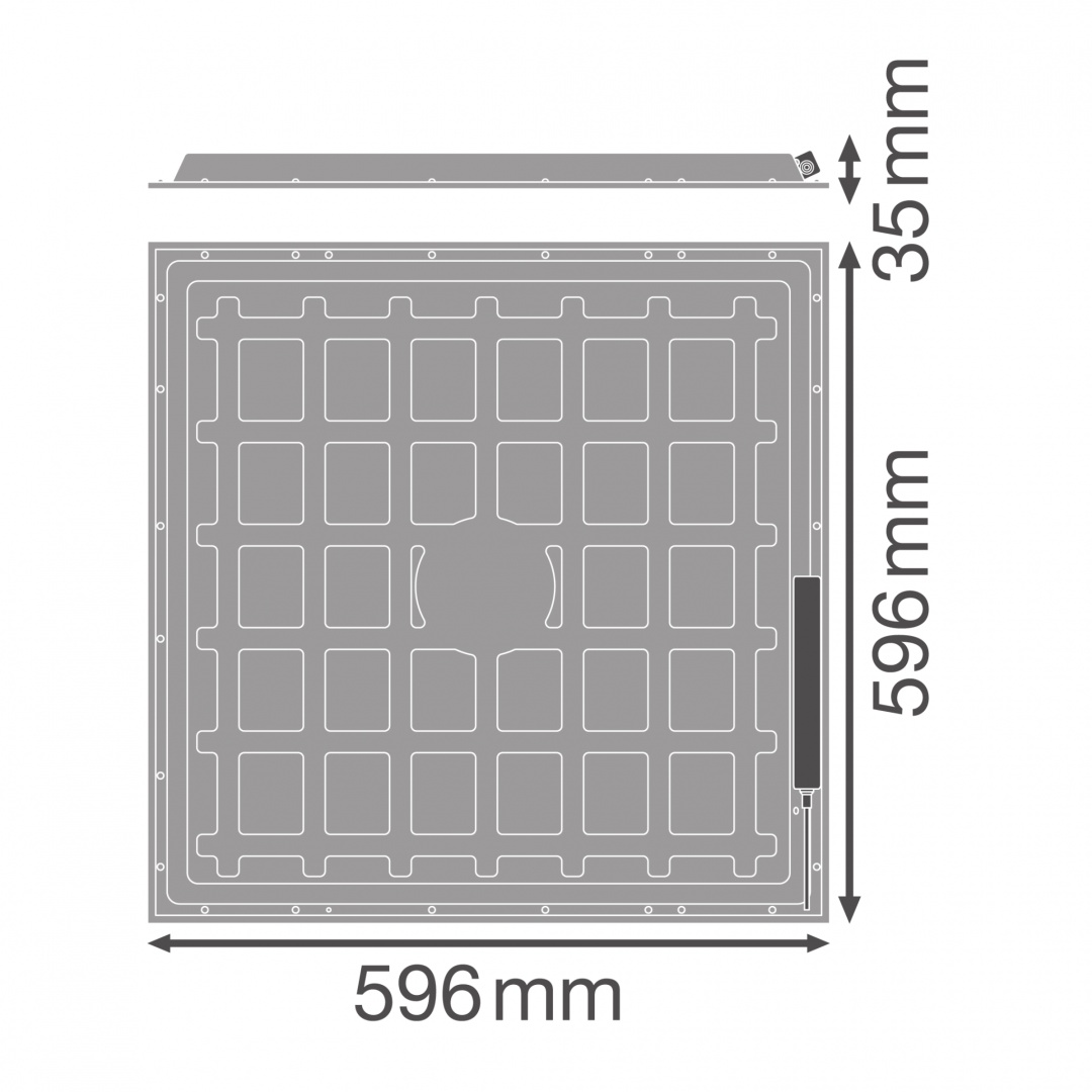 Panou LED Ledvance PANEL Essential, 36W, 3850 lm, lumina neutra (4000K), IP20, 596x596x35mm, aluminiu, Alb - 1 | YEO