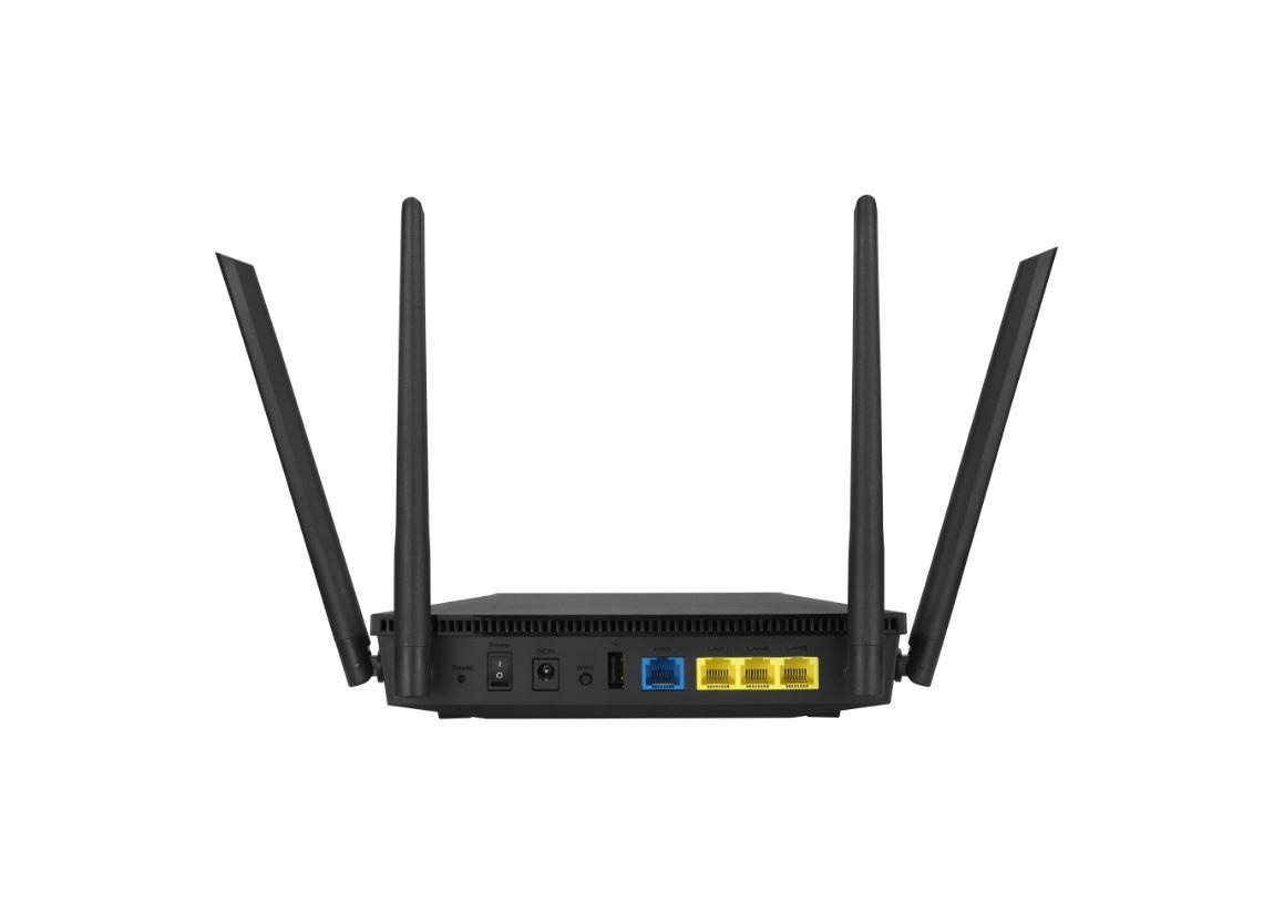 Router Wireless Asus RT-AX1800U; Standarde rețea: IEEE 802.11a, IEEE 802.11b, IEEE 802.11g, IEEE 802.11n, IEEE 802.11ac, IEEE 802.11ax, IPv4, IPv6, 4 antene externe,Dual-Core processor, Memorie: 128 MB Flash, 256 MB RAM, Frecvente: 2.4 GHz 2x2 / 5 GHz - 1 | YEO