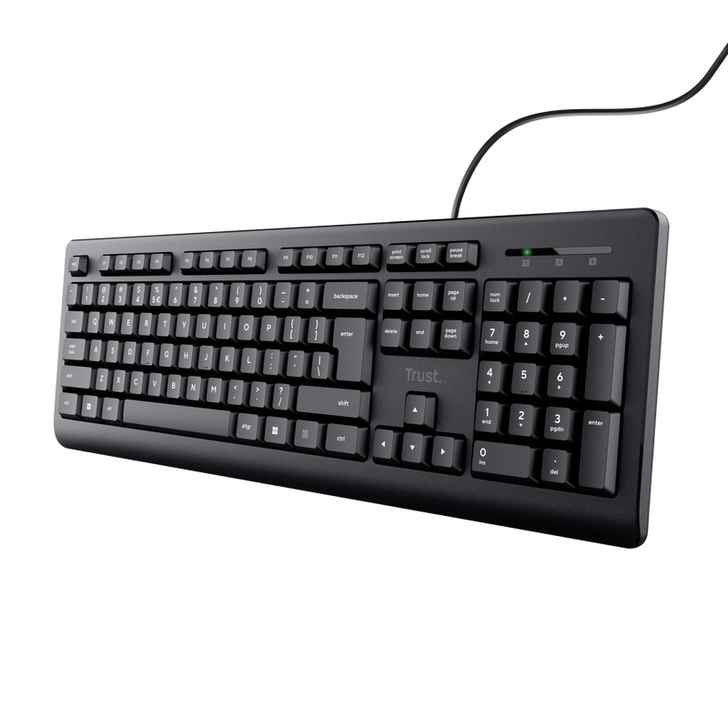 Tastatura cu fir Trust, negru - 1 | YEO