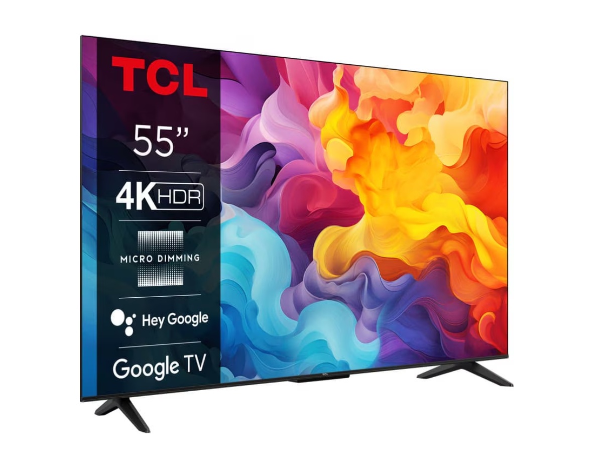 Televizor LED Smart TCL 55V6B (Gama 2024), 4K Ultra HD, 139 cm, Negru/Argintiu - 1 | YEO