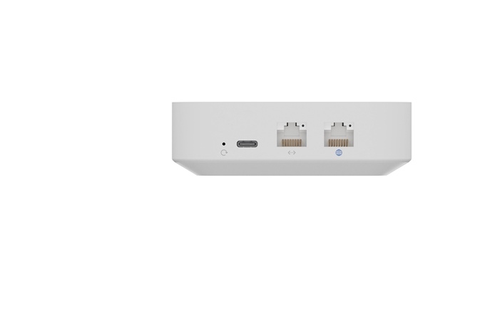 Ubiquiti Gateway lite, UXG-LITE, Dimensiuni: 98 x 98 x 30 mm, greutate: 320g, Procesor: Dual-core ARM® Cortex®-A53 at 1 GHz, Memorie:1 GB DDR3L, Interfata: 1 x GbE RJ45, 1 x WAN GbE RJ45, Alimentare: USB type C (5V/3A), Bluetooth 5.1. - 1 | YEO