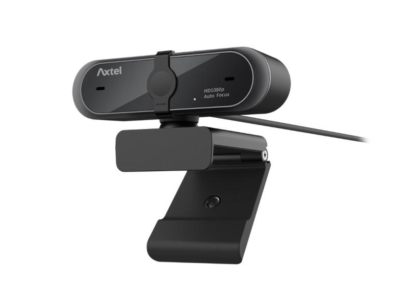 Webcam profesional Axtel Full HD, Autofocus & White Balance, Frame rate : 30FPS, corectie la lumina slaba, USB plug & play, clema de prindere ajustabila, cablu de 2 m, microfon cu reducerea zgomotului ambiental, Premium Black, Garantie standard 12 luni - 1 | YEO