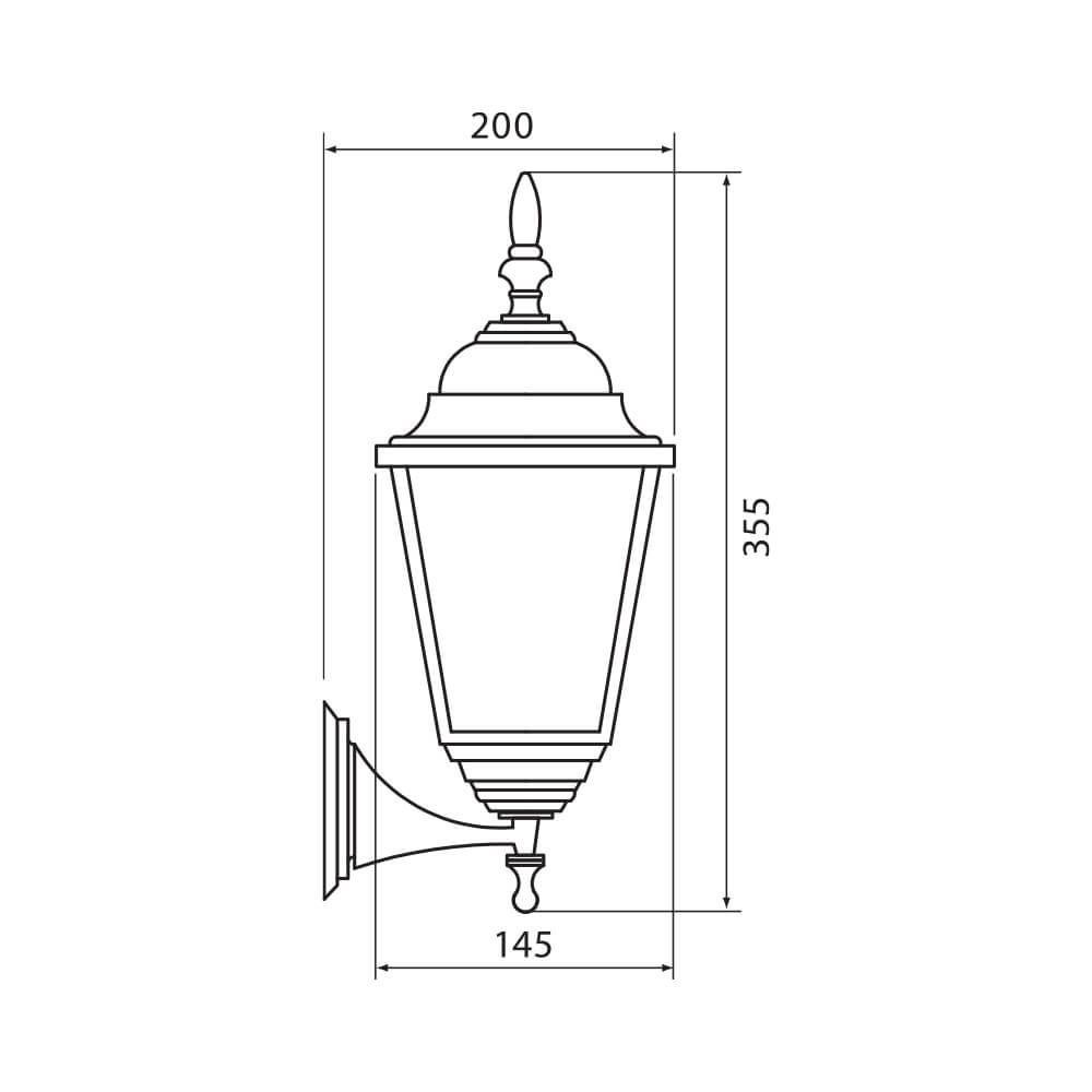 Aplica tip felinar Vivalux RIGA UP, E27, max 1x60W, IP44, 200x145x355mm, Negru, bec neinclus - 1 | YEO