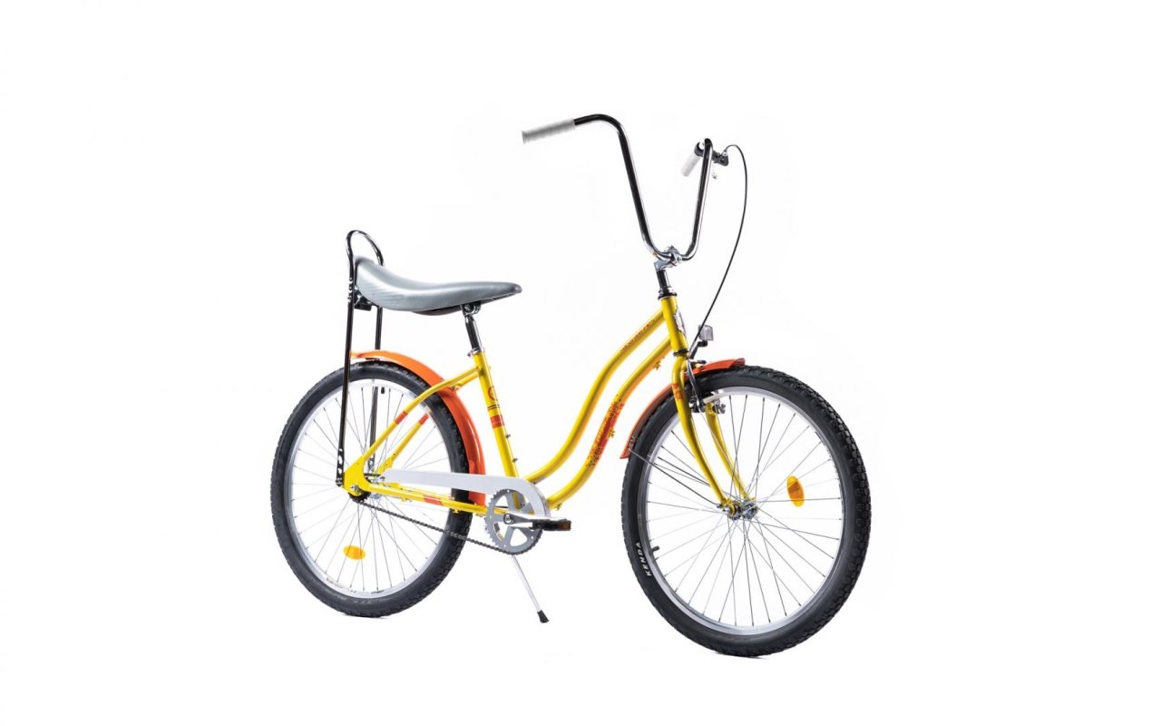 Bicicletă de oraș Pegas Strada 2 Galben Pastel – Design retro cu cadru din oțel și roți de 26 inch