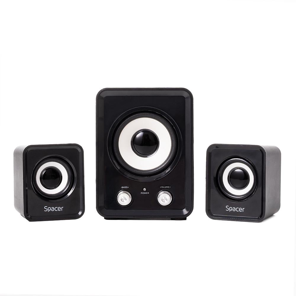 Boxe Spacer 2.1 SPB-807-BK 11W – Sistem Audio Compact cu Subwoofer și Control Bass - 1 | YEO