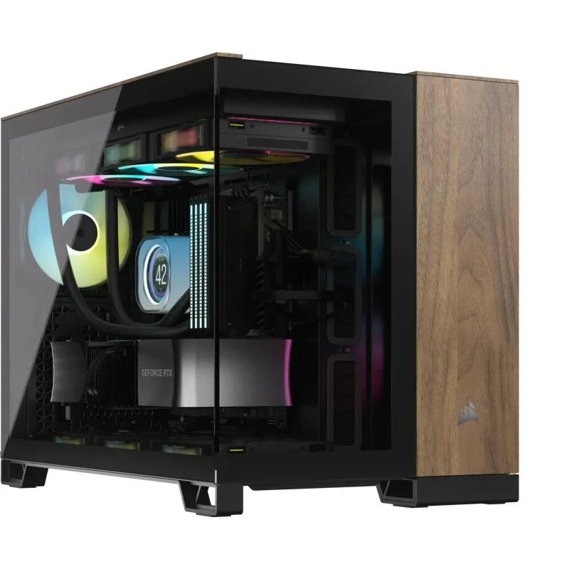 Carcasa CORSAIR 2500X Micro ATX Dual Chamber Black/Walnut Wood