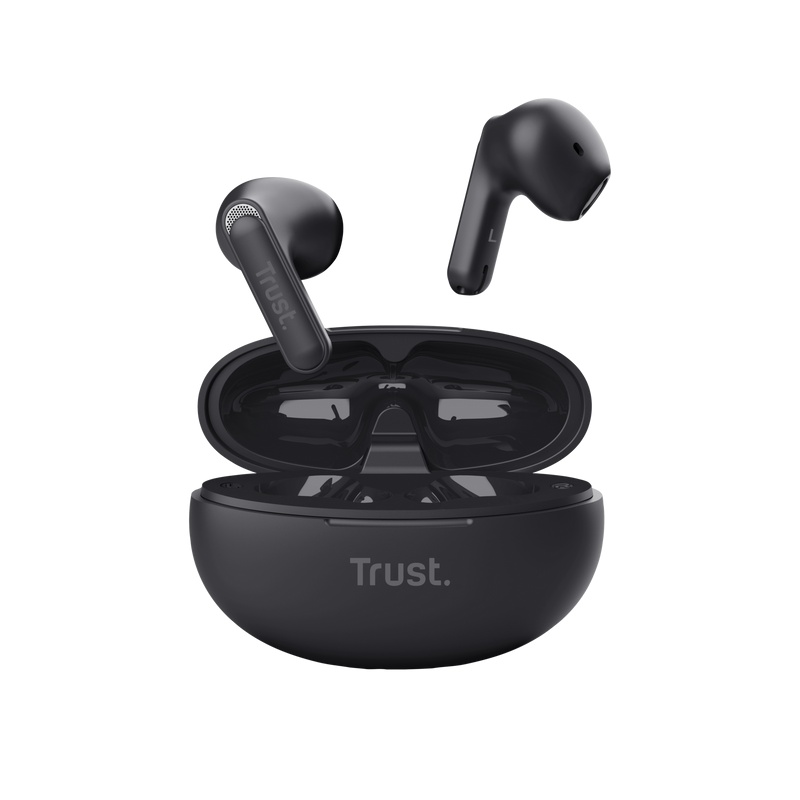 Casti Trust Yavi wireless, TWS, bluetooth, interfata USB-C, frecventa de raspuns 20 Hz - 20.000 Hz, negru - 2 | YEO