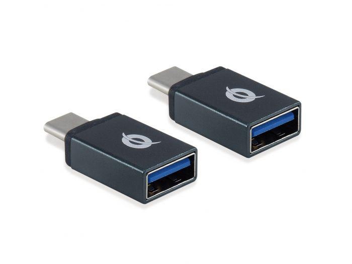 CONCEPTRONIC DONN03G USB-C to USB-A OTG Adapter 2-Pack, 10Gbps, 15 x 7 x 32 mm - 2 | YEO