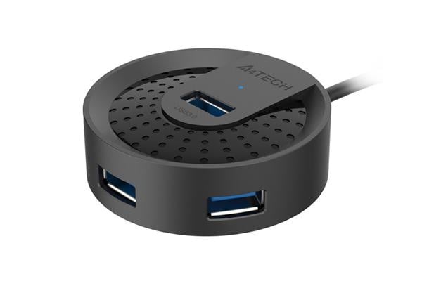 HUB extern A4TECH, porturi USB-A: USB 3.0 x 4, conectare prin USB, cablu 1.0 m, negru