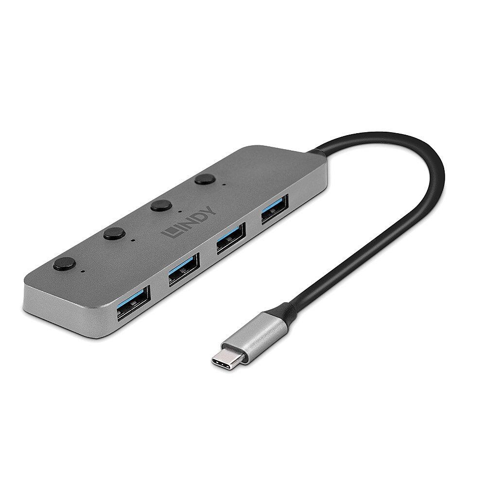 Hub Lindy cu 4 porturi USB 3.2 Gen,