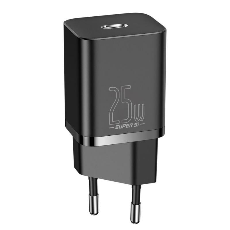 Incarcator Baseus Super Si, Quick Charge 25W, 1 x USB Type-C 5V/3A, negru - 1 | YEO