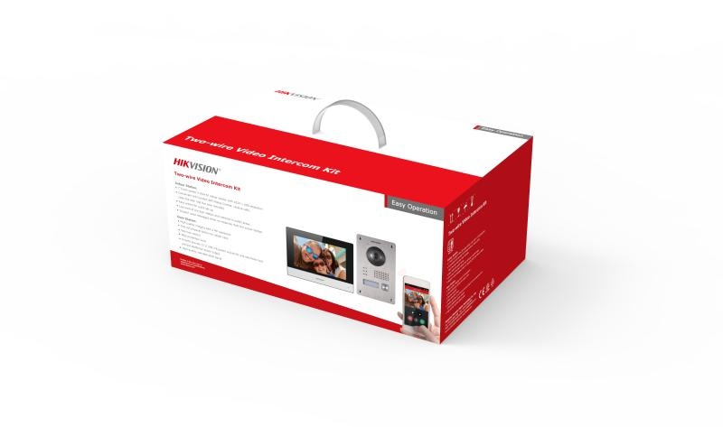 Kit videointercom IP Hikvision DS-KIS703Y-P, caracteristici post exterior: 2MP HD camera, IR: 3m, Main stream: 1280x720P, 1920x1080p, WDR, microfon inclus, difuzor inclus, 1 buton, alimentare: 12 V, 500 mA, temperatura de functionare: -40 °C to 60 °C;