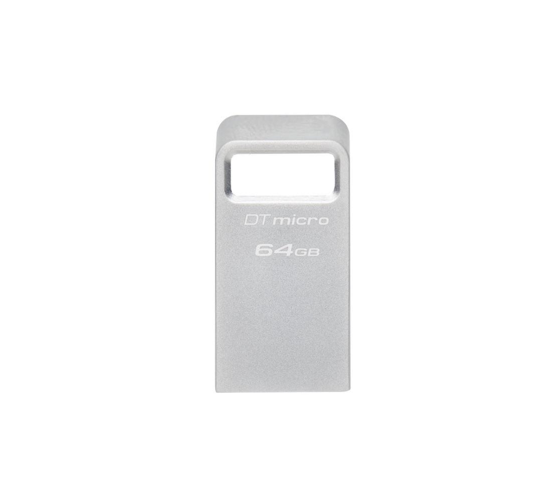 Memorie USB Flash Drive Kingston 64GB Data Traveler Micro, USB 3.2 Gen1, Metalic