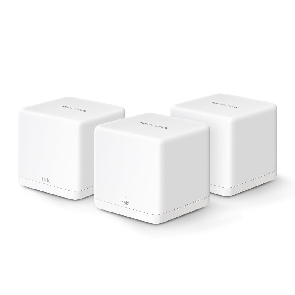 Mercusys Halo H60X(3-pack) Whole mesh Wi-Fi6 system, AX1500, Dual-band, Standarde wireless: IEEE 802.11ax/ac/n/a 5 GHz, IEEE 802.11n/b/g 2.4 GHz, Viteza wireless: 1201 Mbps on 5 GHz, 300 Mbps on 2.4 GHz, Dimensiuni:88 × 88 × 88 mm, Interfata: 3 x