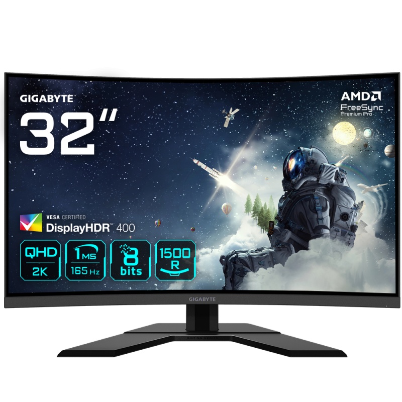 Monitor LED Gigabyte G32QC A-EK, 31.5inch, QHD VA, 1ms, 165Hz, negru