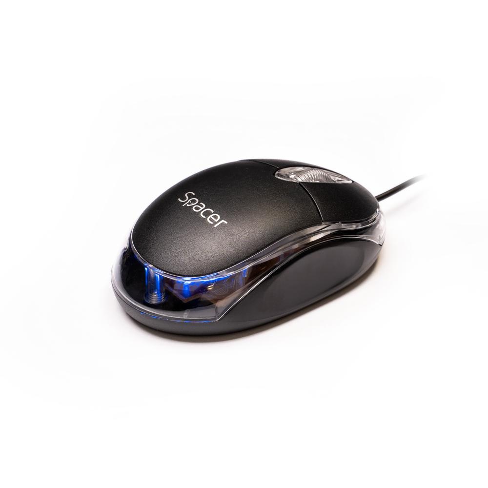 MOUSE Spacer, PC sau NB, cu fir, USB, optic, 800 dpi, butoane/scroll 3/1, negru, SPMO-080 - 2 | YEO