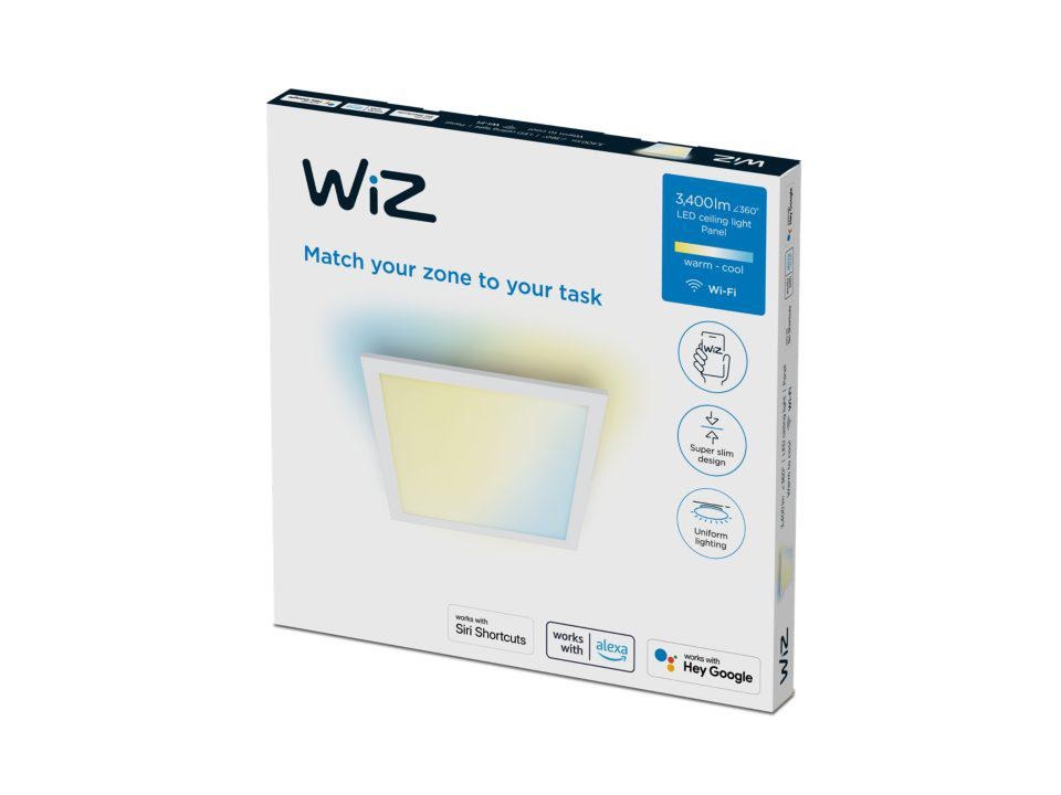 Panou LED WiZ Panel SQ, Wi-Fi, control vocal, 36W, 3400 lm, lumina alba(2700-6500K), IP20, 60cm, Alb - 2 | YEO