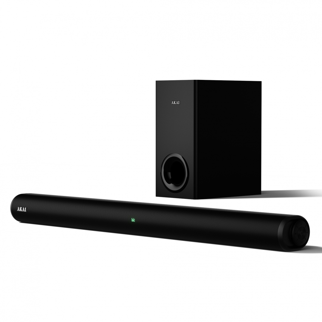 Soundbar Akai ASB-8WSW, putere RMS 150W, raspuns in frecventa 50Hz-18kHz, sursa alimentare AC 100-240V, impendanta 4 ohmi, negru