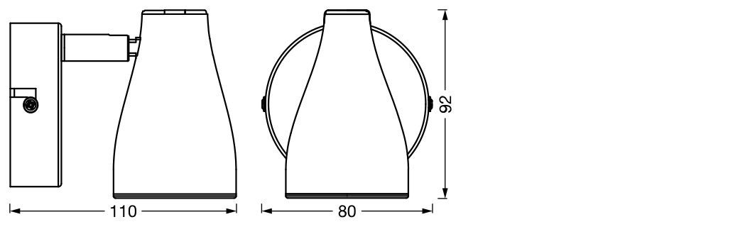 Spot LED ajustabil Ledvance Pear, GU10, 4.3W, 350 lm, lumina calda (2700K), IP20, 110x80x92mm, metal/plastic, Alb - 1 | YEO