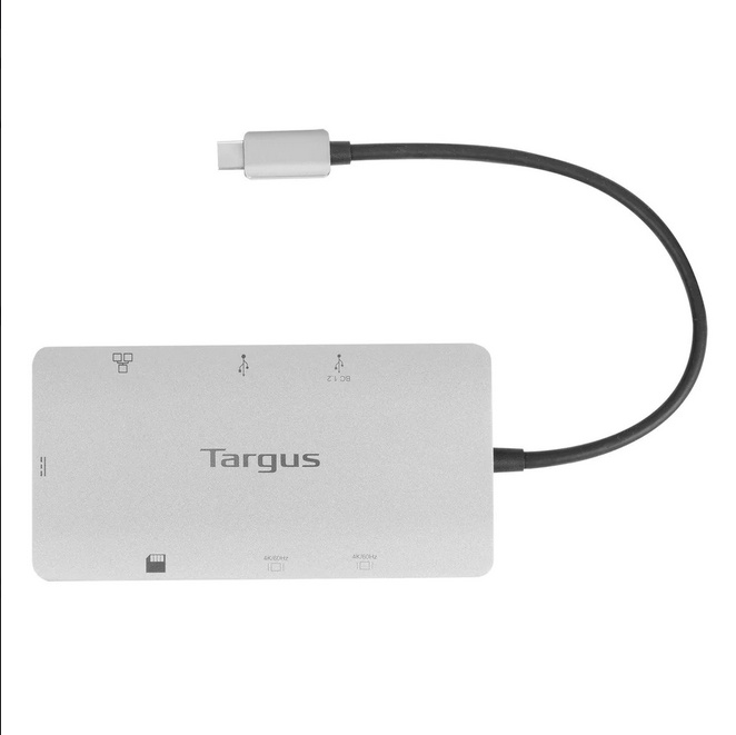 Targus Dock USB-C Dual HDMI 4K, 100W PowerDelivery Pass-Thru, 2x USB-A, 1x port fast charge, 1x SD/microSD, ethernet, gri - 1 | YEO