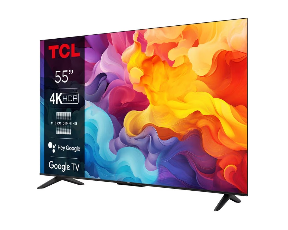 Televizor LED Smart TCL 55V6B (Gama 2024), 4K Ultra HD, 139 cm, Negru/Argintiu - 2 | YEO