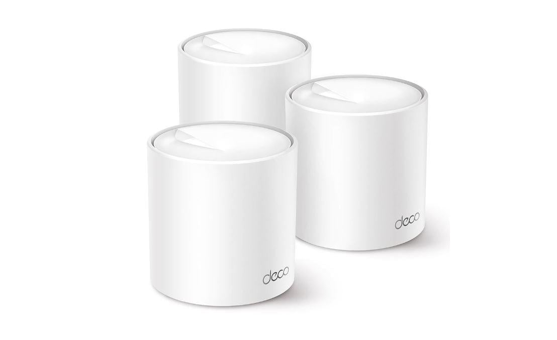 TP-Link AX3000 whole home mesh Wi-Fi 6 System, Deco X50(3-pack); Dual- Band, Standarde Wireless: IEEE 802.11ax/ac/n/a 5 GHz, IEEE 802.11ax/n/b/g 2.4 GHz, viteza wireless: 5 GHz: 2402 Mbps, 2.4 GHz: 574 Mbps, 2 x antene interne, 2×2 MU-MIMO, Mod Router,