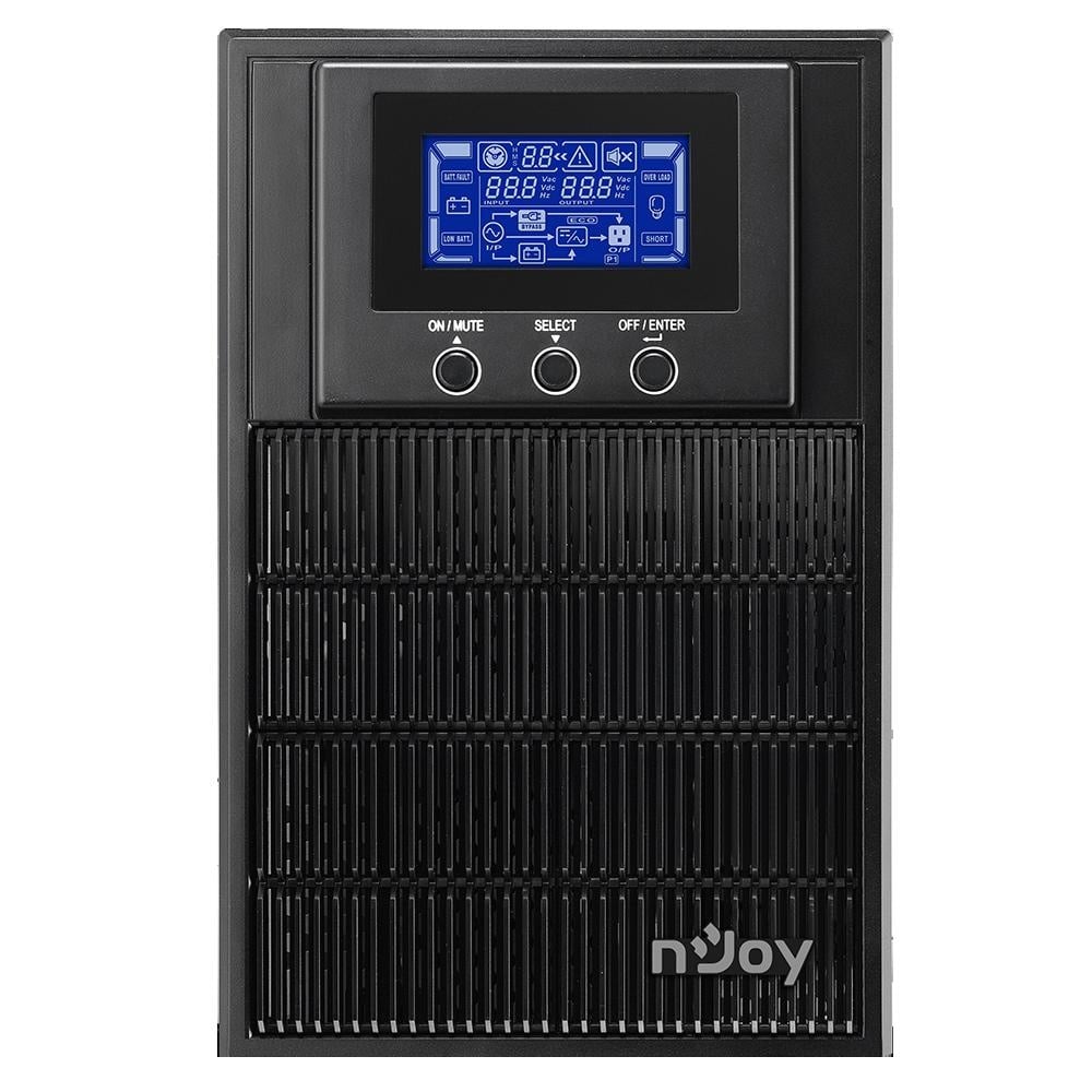 UPS nJoy Aten PRO 1000, 1000VA/800W, On-line (double convension UPS), LCD Display, 3 Prize Schuko cu Protectie, Tower, Smart SNMP & USB & RS- 232, Efficiency up to 88%, Software management - 1 | YEO